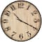 24" Light Brown Distressed Wall Clock with Black Beaded Frame